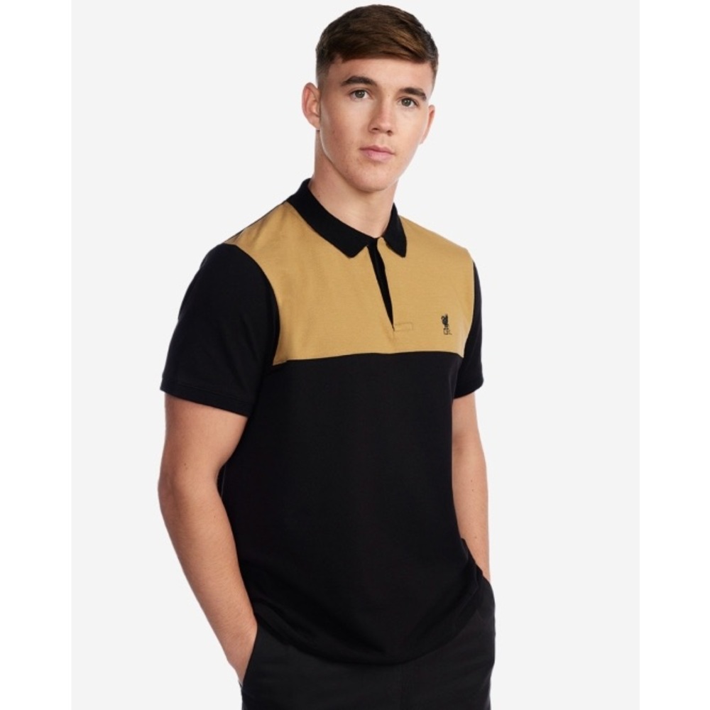 Liverpool LFC Black and Tan Polo Shirt